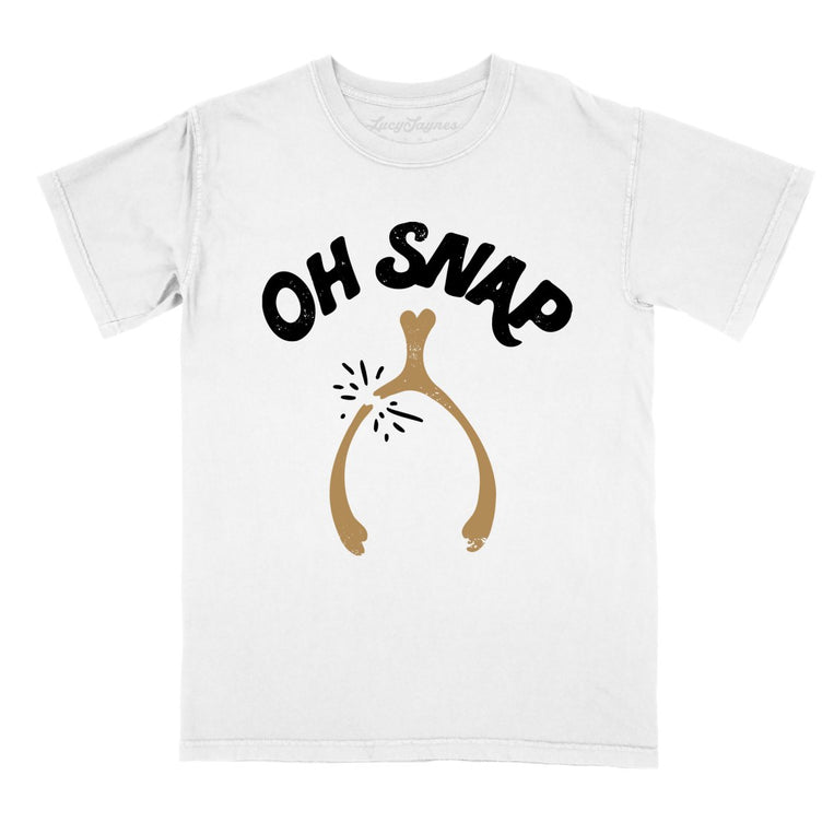 Oh Snap Wishbone Comfort Colors Graphic Tee - White