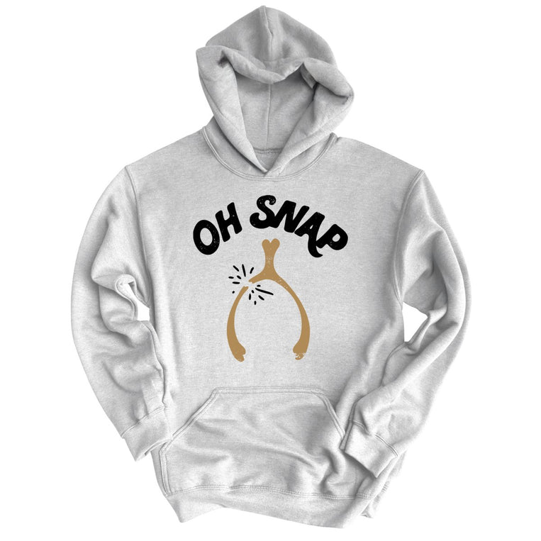 Oh Snap Wishbone Graphic Hoodie - Grey Heather