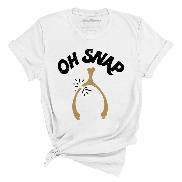 Oh Snap Wishbone Graphic Tee - White