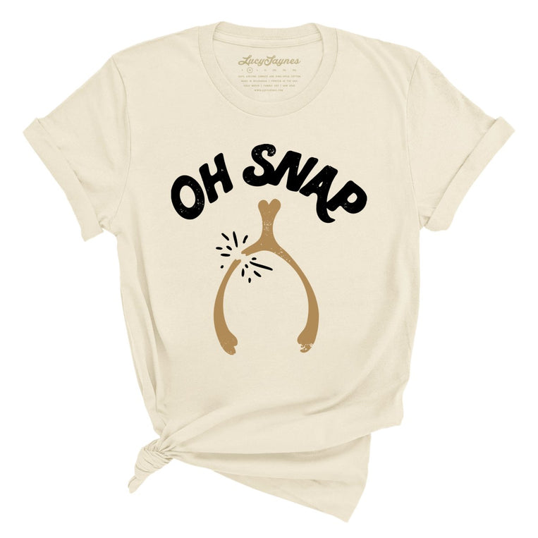 Oh Snap Wishbone Graphic Tee - Soft Cream