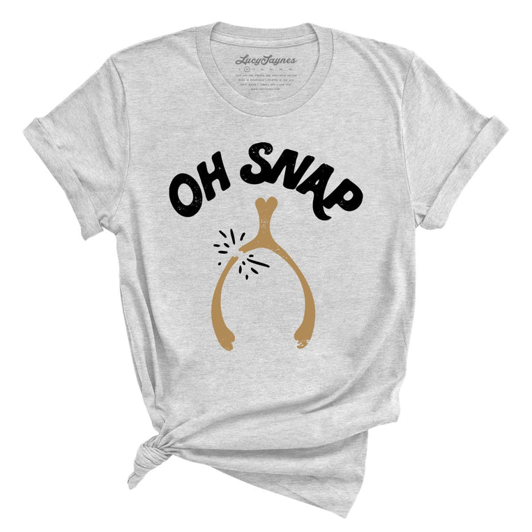 Oh Snap Wishbone Graphic Tee - Athletic Heather