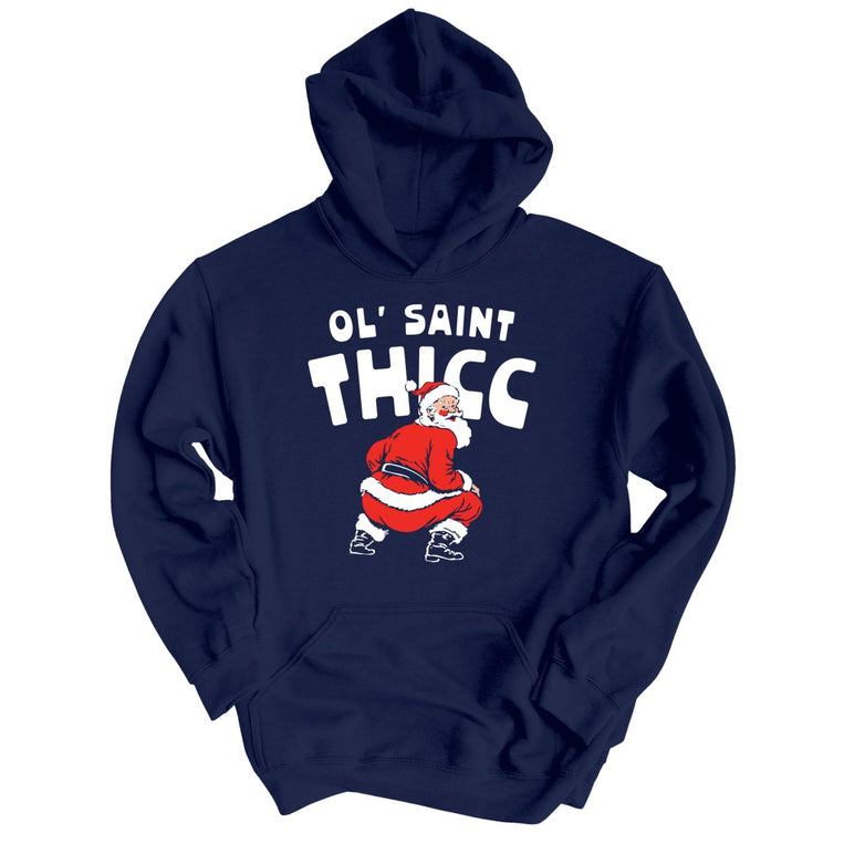 Ol' Saint Thicc Graphic Hoodie - Navy