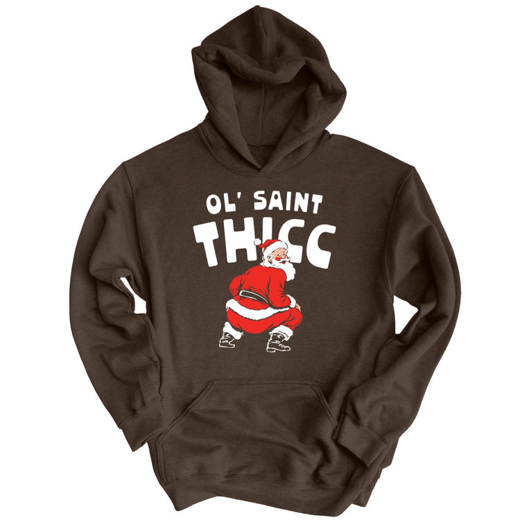 Ol' Saint Thicc Graphic Hoodie - Dark Chocolate
