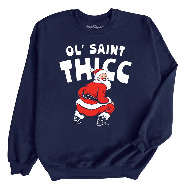Ol' Saint Thicc Graphic Sweatshirt - Navy