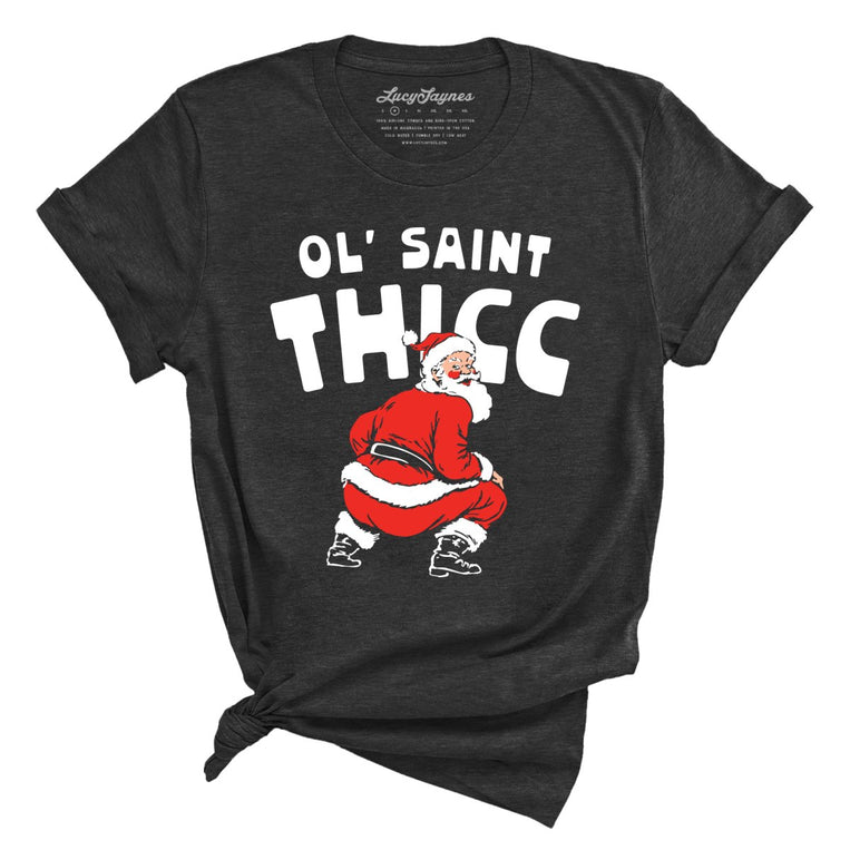 Ol' Saint Thicc Graphic Tee - Dark Grey Heather