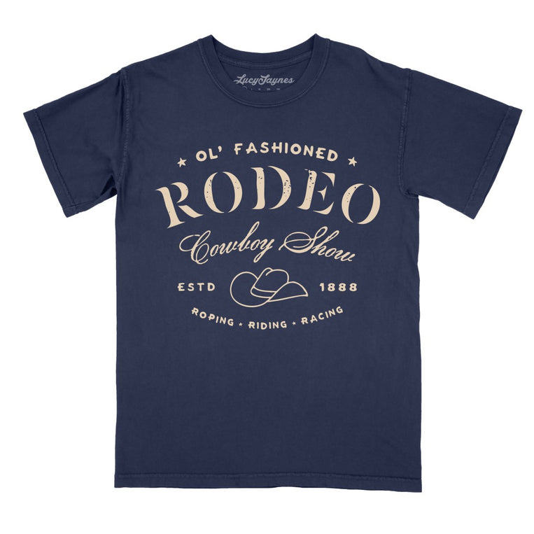 Old Fashioned Rodeo Comfort Colors Graphic Tee - True Navy