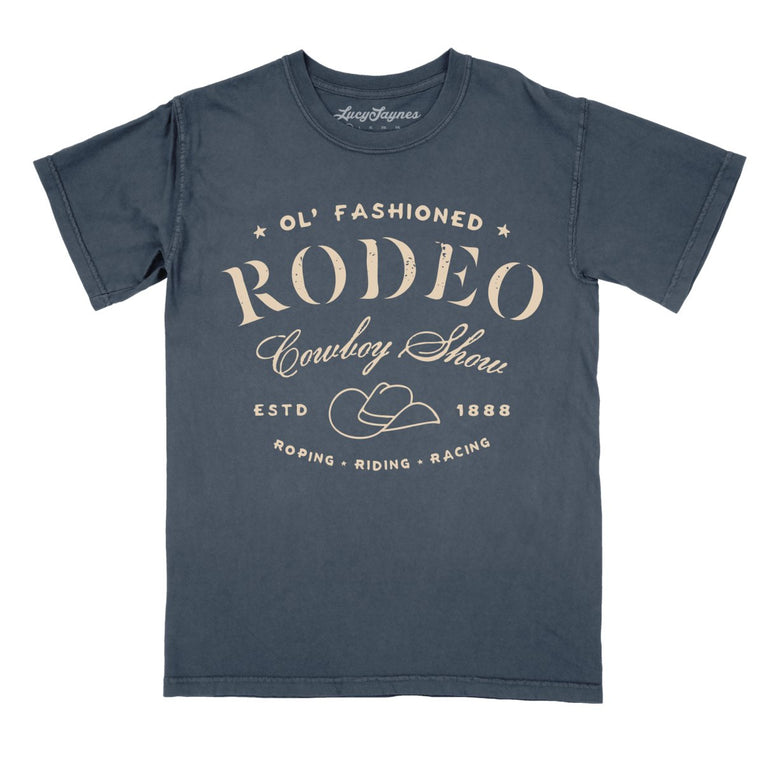 Old Fashioned Rodeo Comfort Colors Graphic Tee - Denim