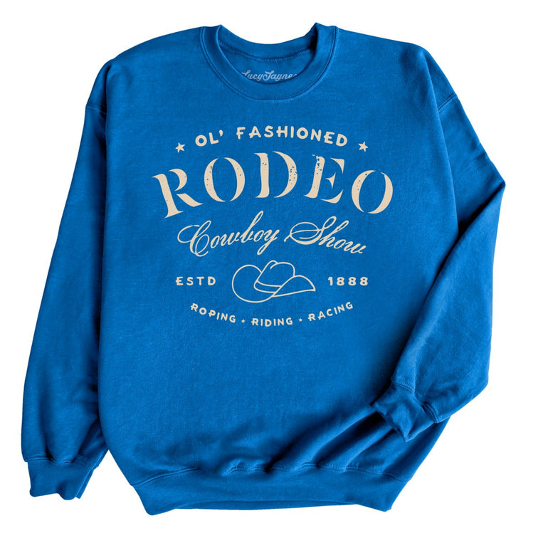 Old Fashioned Rodeo Graphic Sweatshirt - Royal
