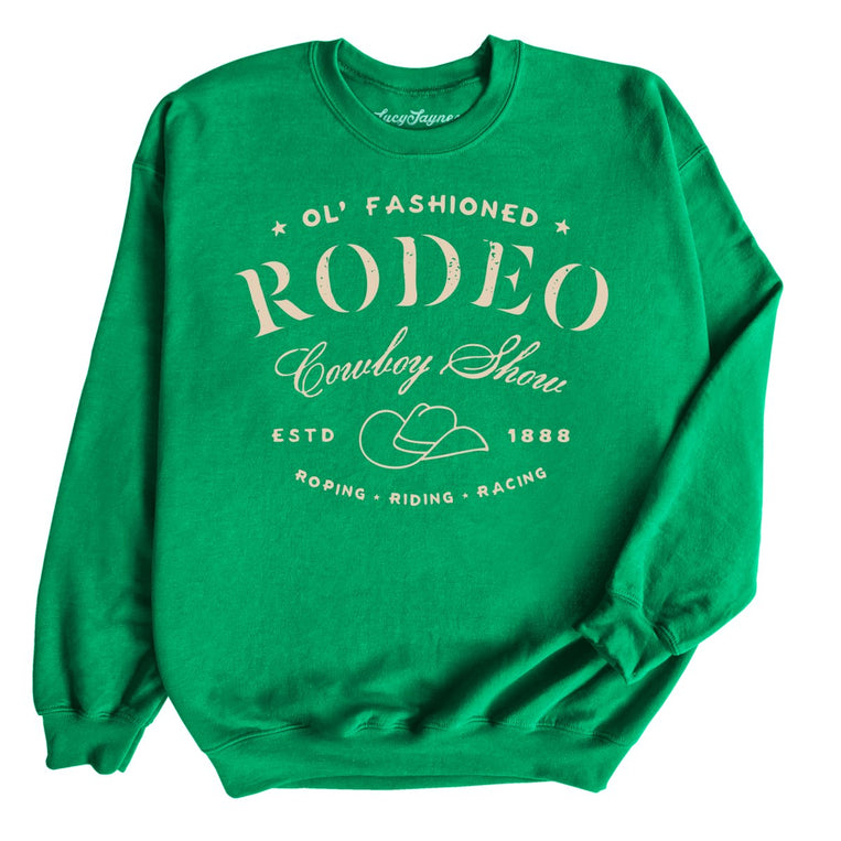 Old Fashioned Rodeo Graphic Sweatshirt - Irish Green