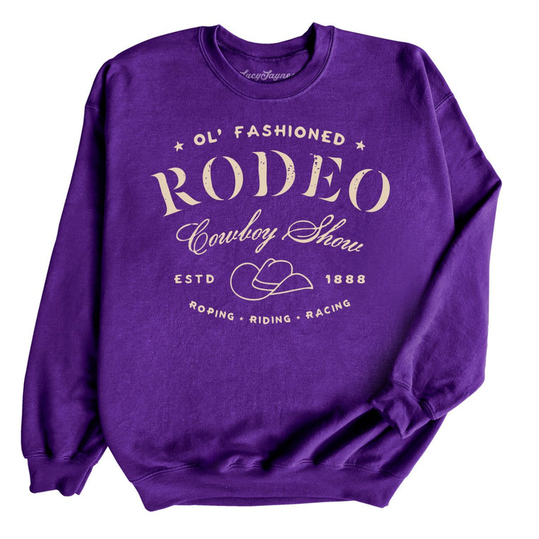 Old Fashioned Rodeo Graphic Sweatshirt - Purple