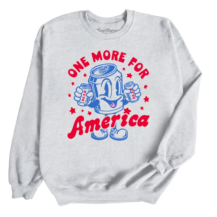 One More For America Graphic Sweatshirt - Ash