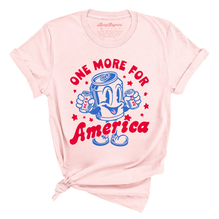 One More For America Graphic Tee - Soft Pink