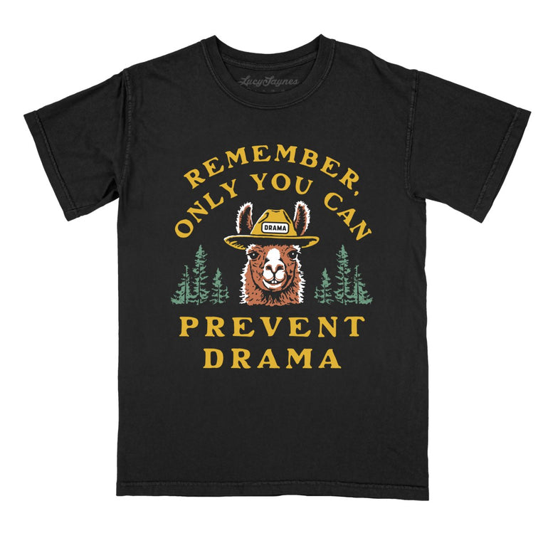 Only You Can Prevent Drama Comfort Colors Graphic Tee - Black