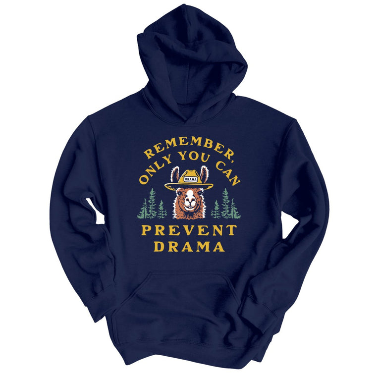Only You Can Prevent Drama Graphic Hoodie - Navy