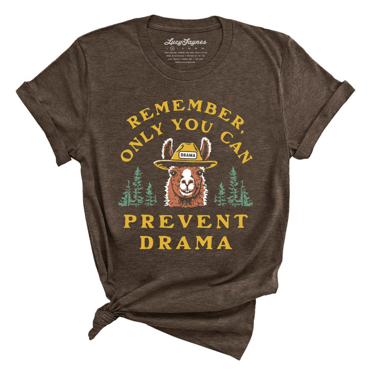 Only You Can Prevent Drama Graphic Tee - Heather Brown