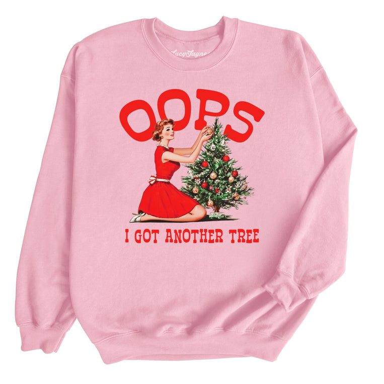 Oops I Got Another Tree Graphic Sweatshirt - Light Pink