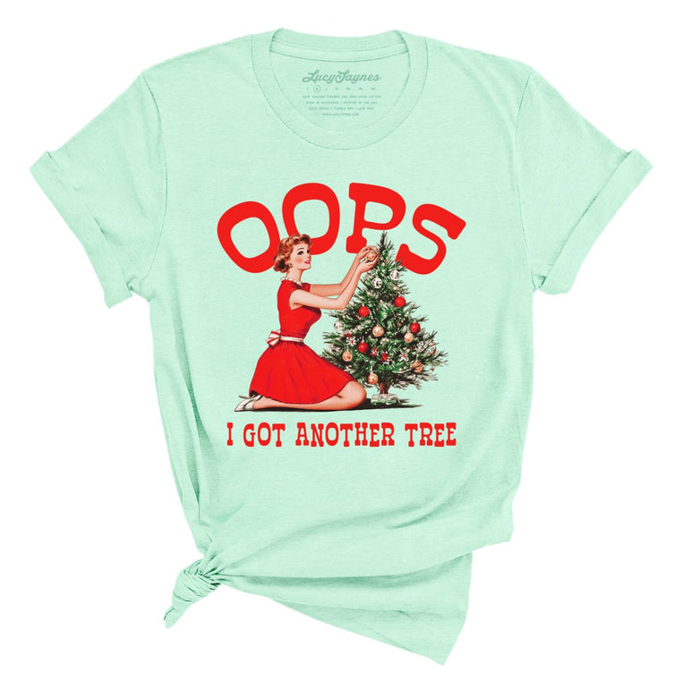 Oops I Got Another Tree Graphic Tee - Heather Mint
