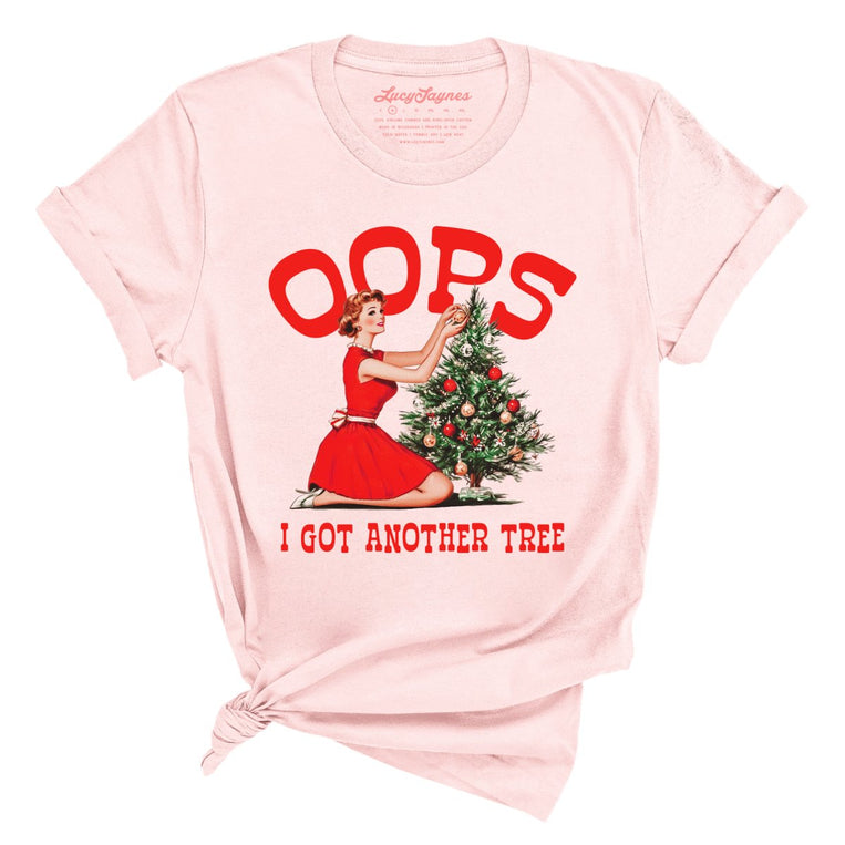 Oops I Got Another Tree Graphic Tee - Soft Pink
