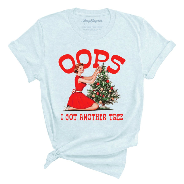 Oops I Got Another Tree Graphic Tee - Heather Ice Blue