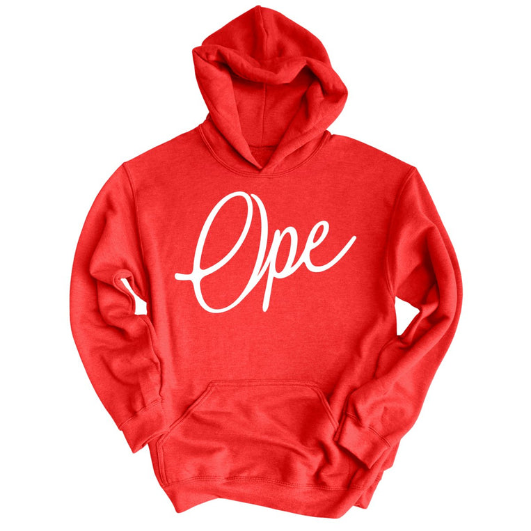 Ope Script Graphic Hoodie - Red