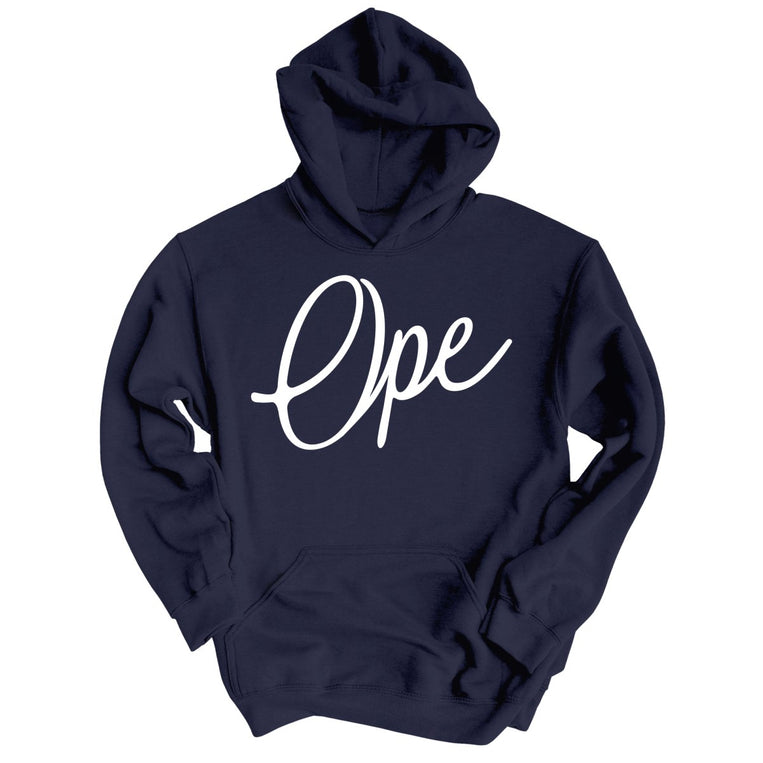Ope Script Graphic Hoodie - Classic Navy