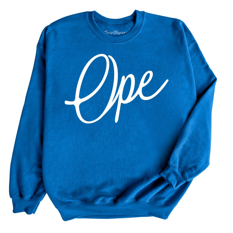Ope Script Graphic Sweatshirt - Royal