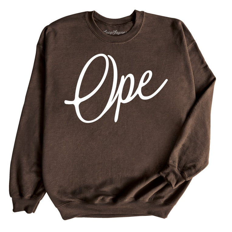 Ope Script Graphic Sweatshirt - Dark Chocolate