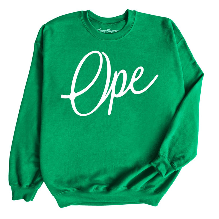 Ope Script Graphic Sweatshirt - Irish Green