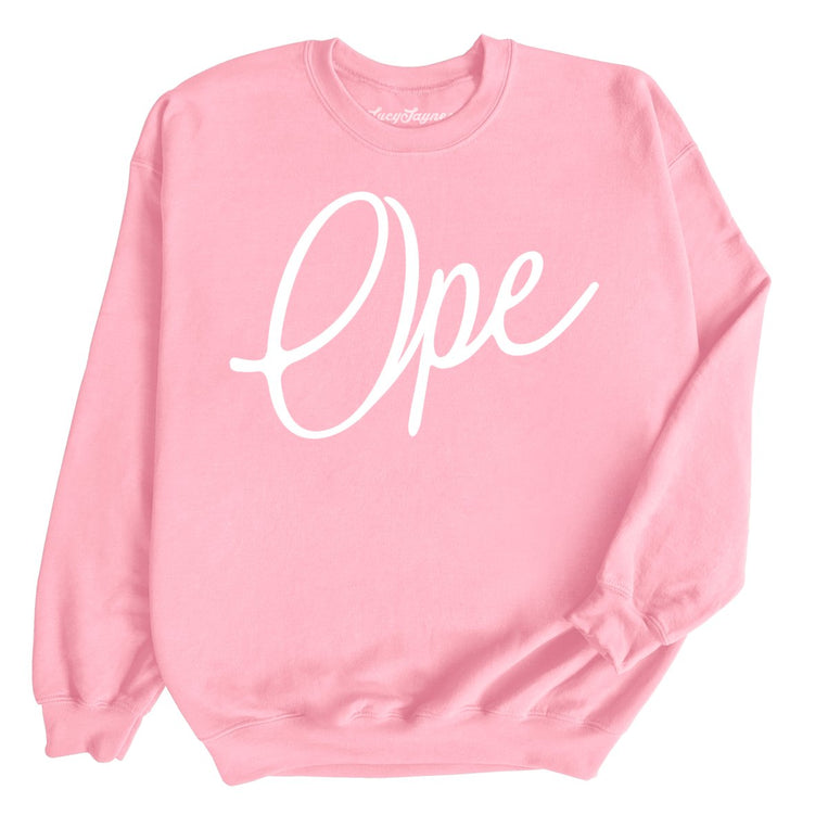 Ope Script Graphic Sweatshirt - Light Pink