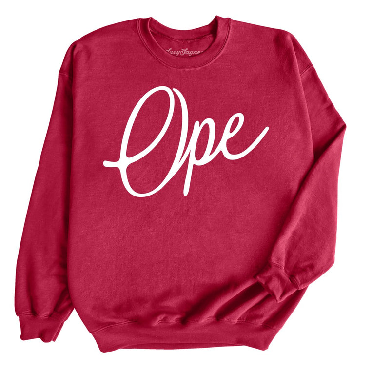 Ope Script Graphic Sweatshirt - Cardinal Red