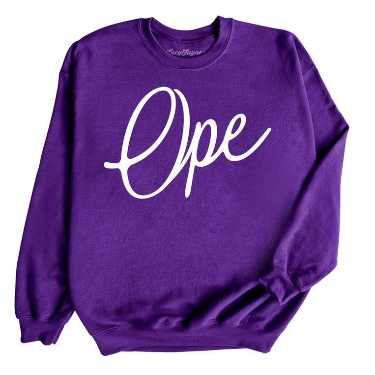 Ope Script Graphic Sweatshirt - Purple
