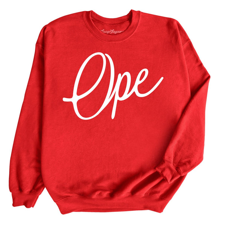 Ope Script Graphic Sweatshirt - Red