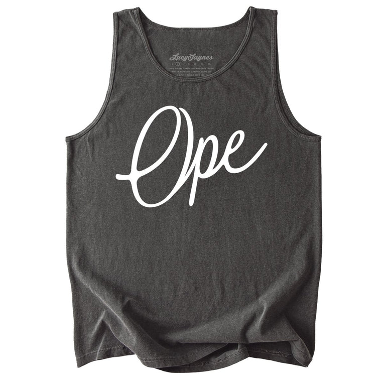 Ope Script Comfort Colors Graphic Tank Top - Pepper