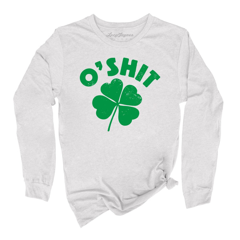 O'shit Graphic Long Sleeve Tee - Ash