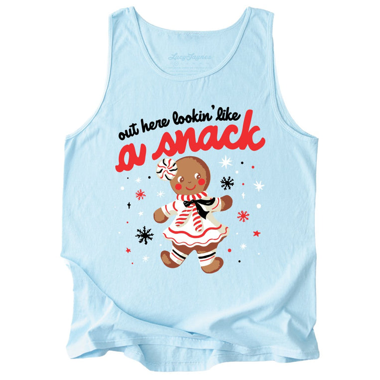 Out Here Lookin' Like A Snack Comfort Colors Graphic Tank Top - Chambray
