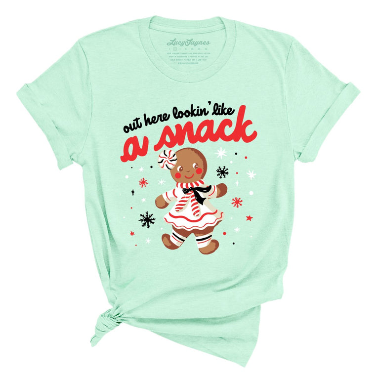 Out Here Lookin' Like A Snack Graphic Tee - Heather Mint