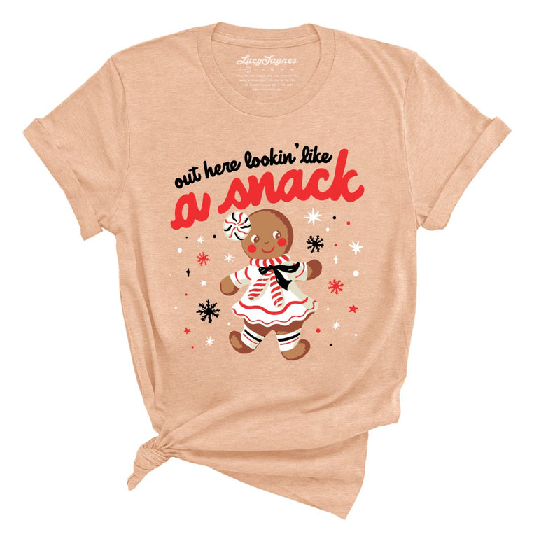 Out Here Lookin' Like A Snack Graphic Tee - Heather Peach