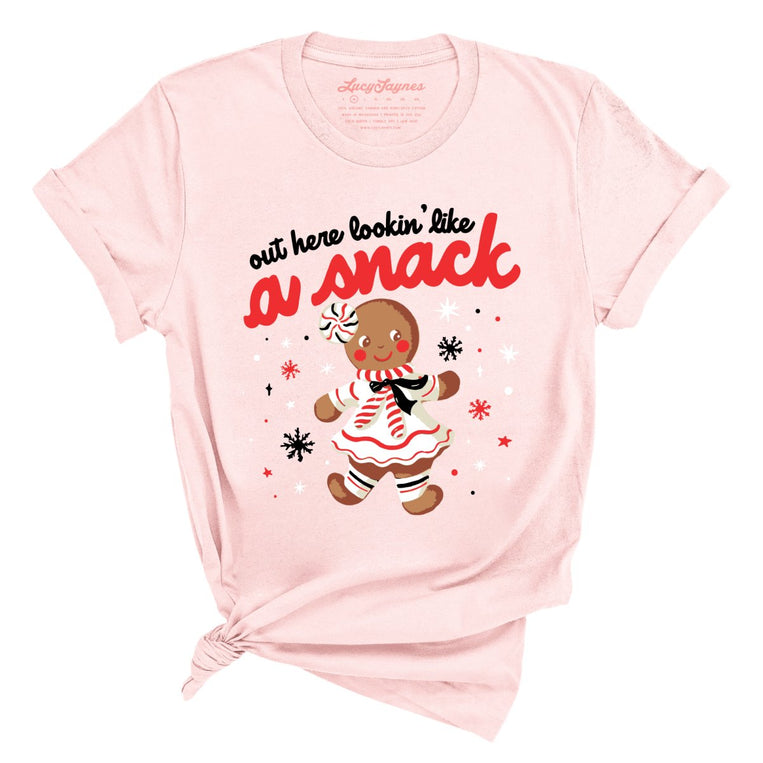 Out Here Lookin' Like A Snack Graphic Tee - Soft Pink