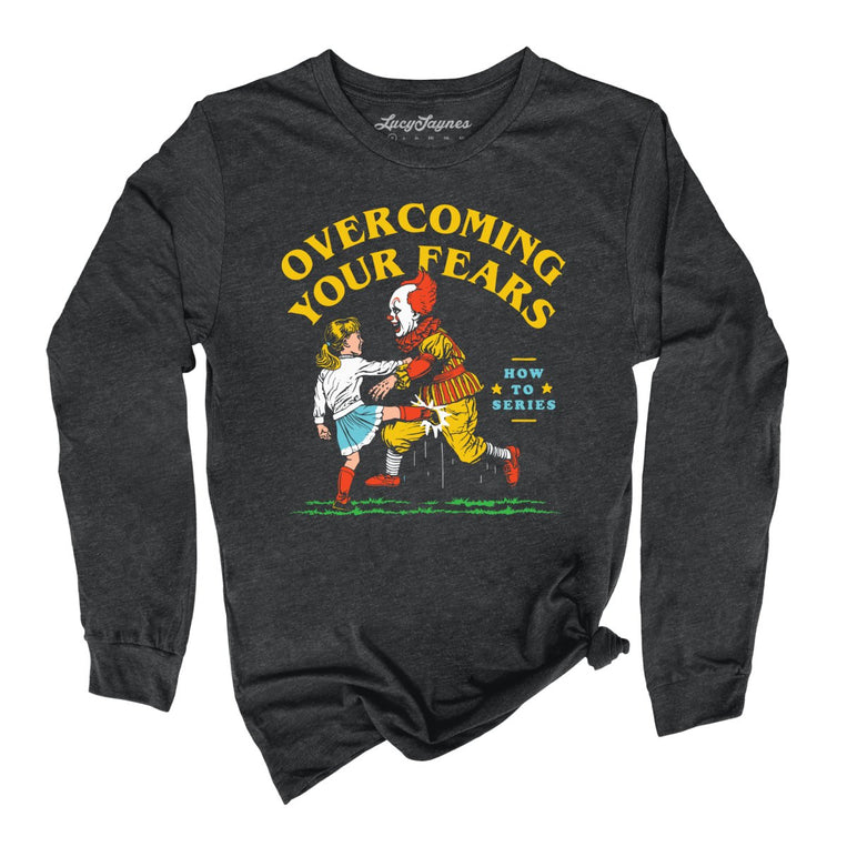 Overcoming Your Fears Graphic Long Sleeve Tee - Dark Grey Heather
