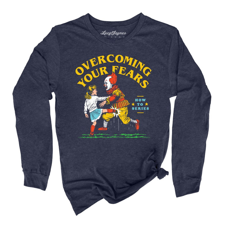 Overcoming Your Fears Graphic Long Sleeve Tee - Heather Navy