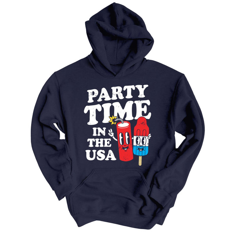 Party Time In The USA Graphic Hoodie - Classic Navy