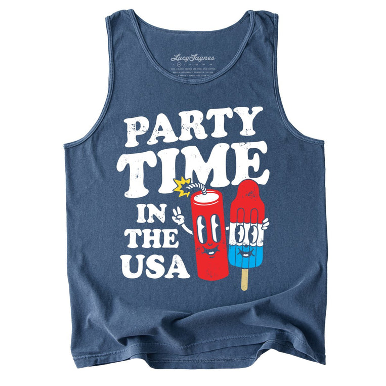 Party Time In The USA Comfort Colors Graphic Tank Top