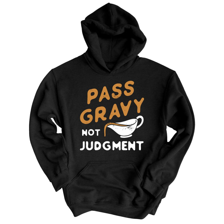 Pass Gravy Not Judgment Graphic Hoodie - Black