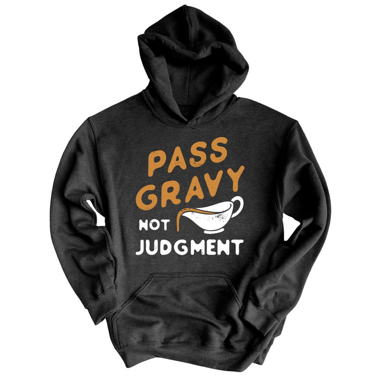 Pass Gravy Not Judgment Graphic Hoodie - Charcoal Heather
