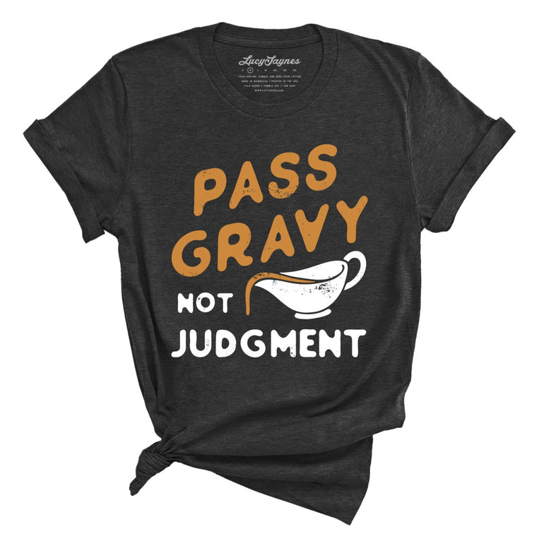 Pass Gravy Not Judgment Graphic Tee - Dark Grey Heather