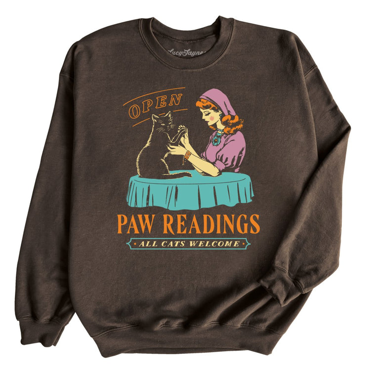 Paw Readings Graphic Sweatshirt - Dark Chocolate