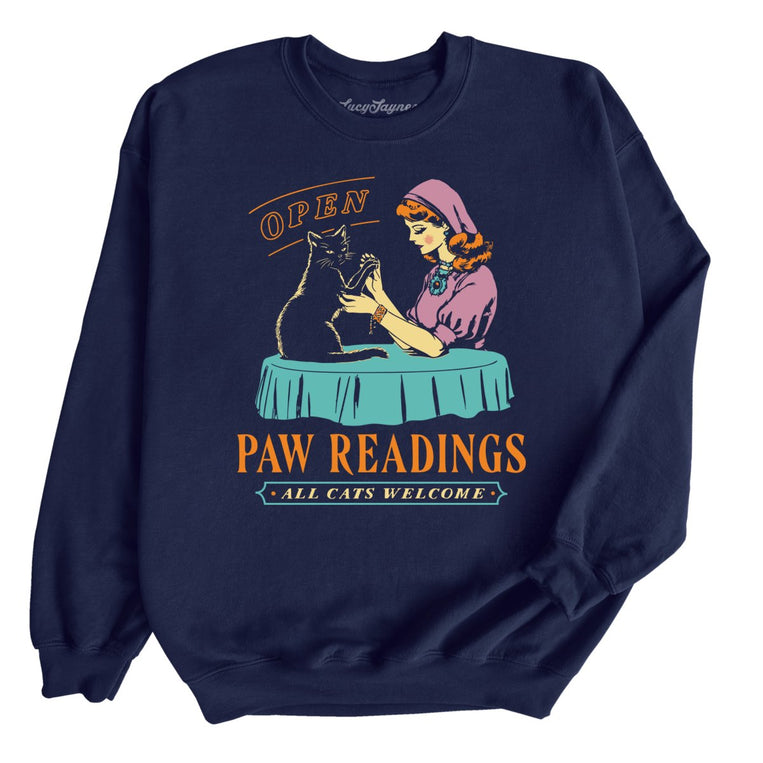 Paw Readings Graphic Sweatshirt - Navy