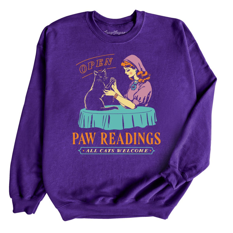 Paw Readings Graphic Sweatshirt - Purple