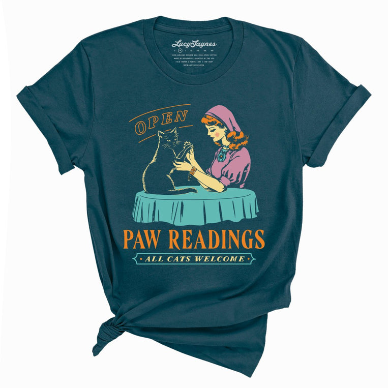 Paw Readings Graphic Tee - Deep Teal