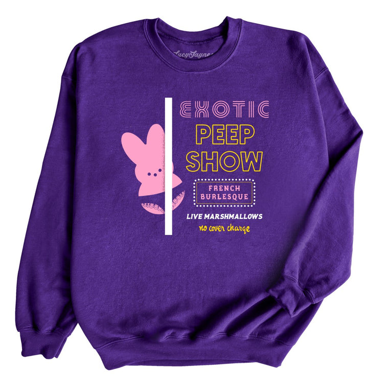 Peep Show Graphic Sweatshirt - Purple